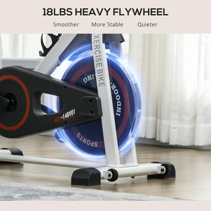 Adjustable Upright Exercise Bike, LCD Display, Indoor Cycling, Adjustable Resistance, White Exercise & Stationary Bikes at Gallery Canada