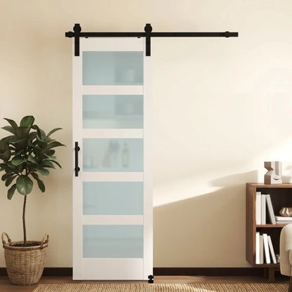 Sliding Barn Door 28x84 In With Hardware Kit, PVC, White Door Hardware at Gallery Canada