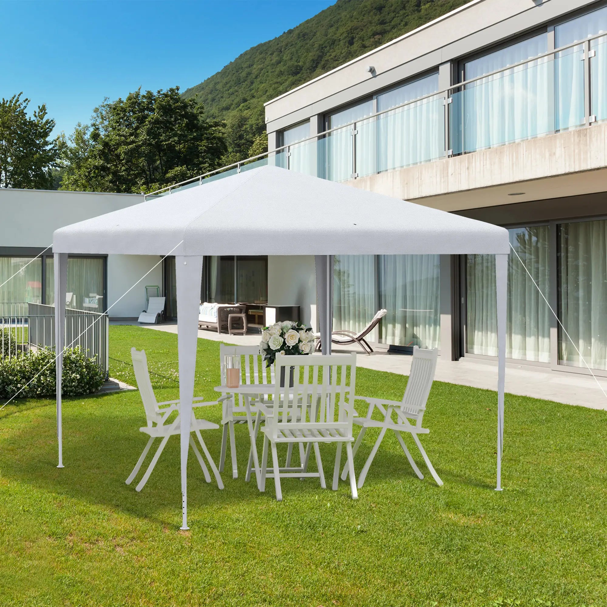 9' x 9' Portable Canopy Tent, Outdoor Gazebo, White Canopy Tents at Gallery Canada