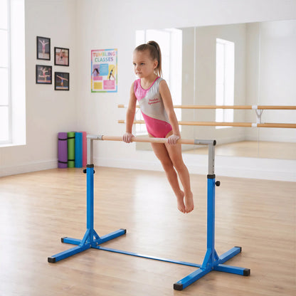 Kids Gymnastics Bar, 13-Level Adjustable Height, Blue Baby Gym & Playmats at Gallery Canada