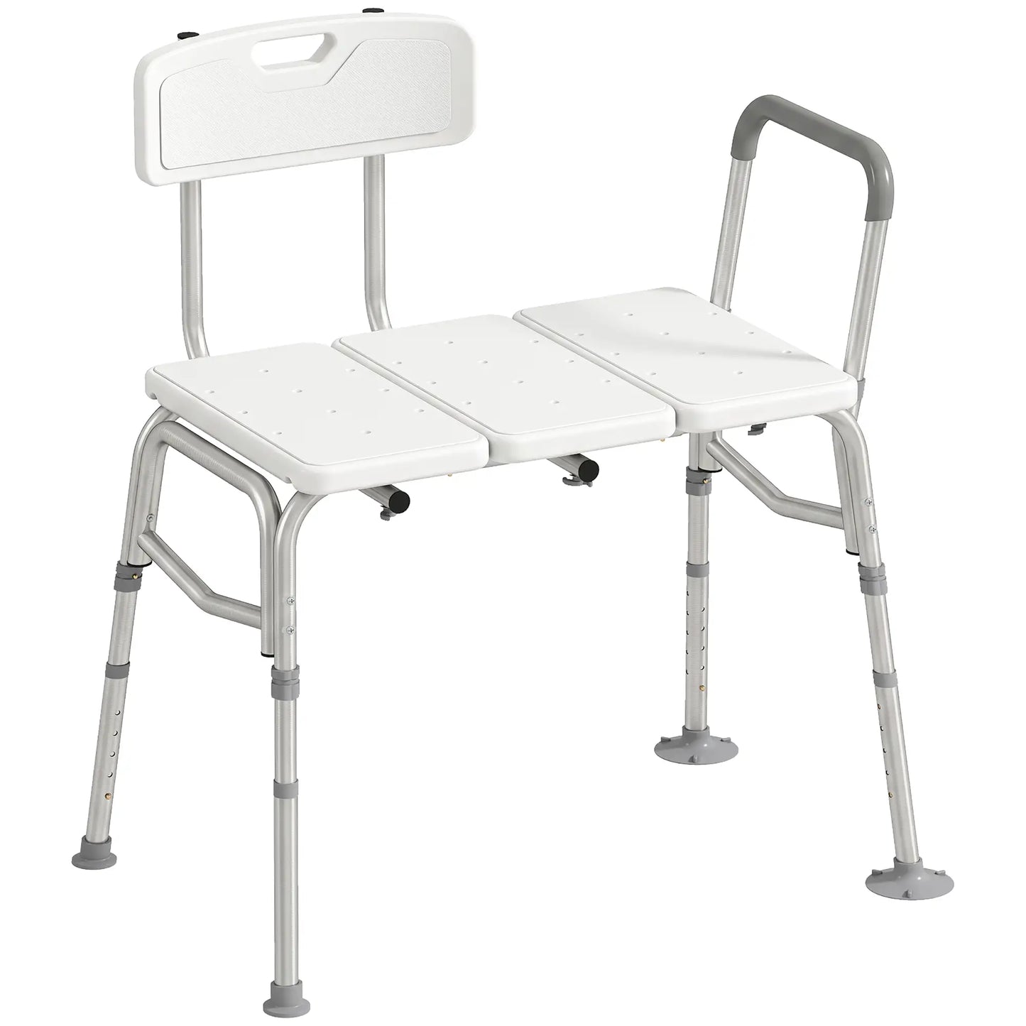 Banc de transfert pour baignoire avec accoudoir, dossier, chaise de douche, blanc