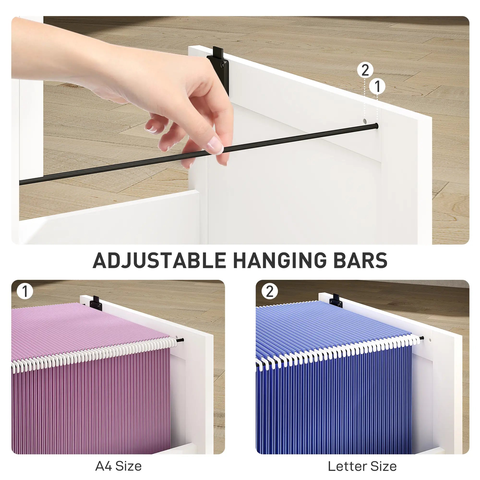 3 Drawer Filing Cabinet with Lock, Office Storage, A4 Letter Size, White Office Cabinets & Cupboards at Gallery Canada