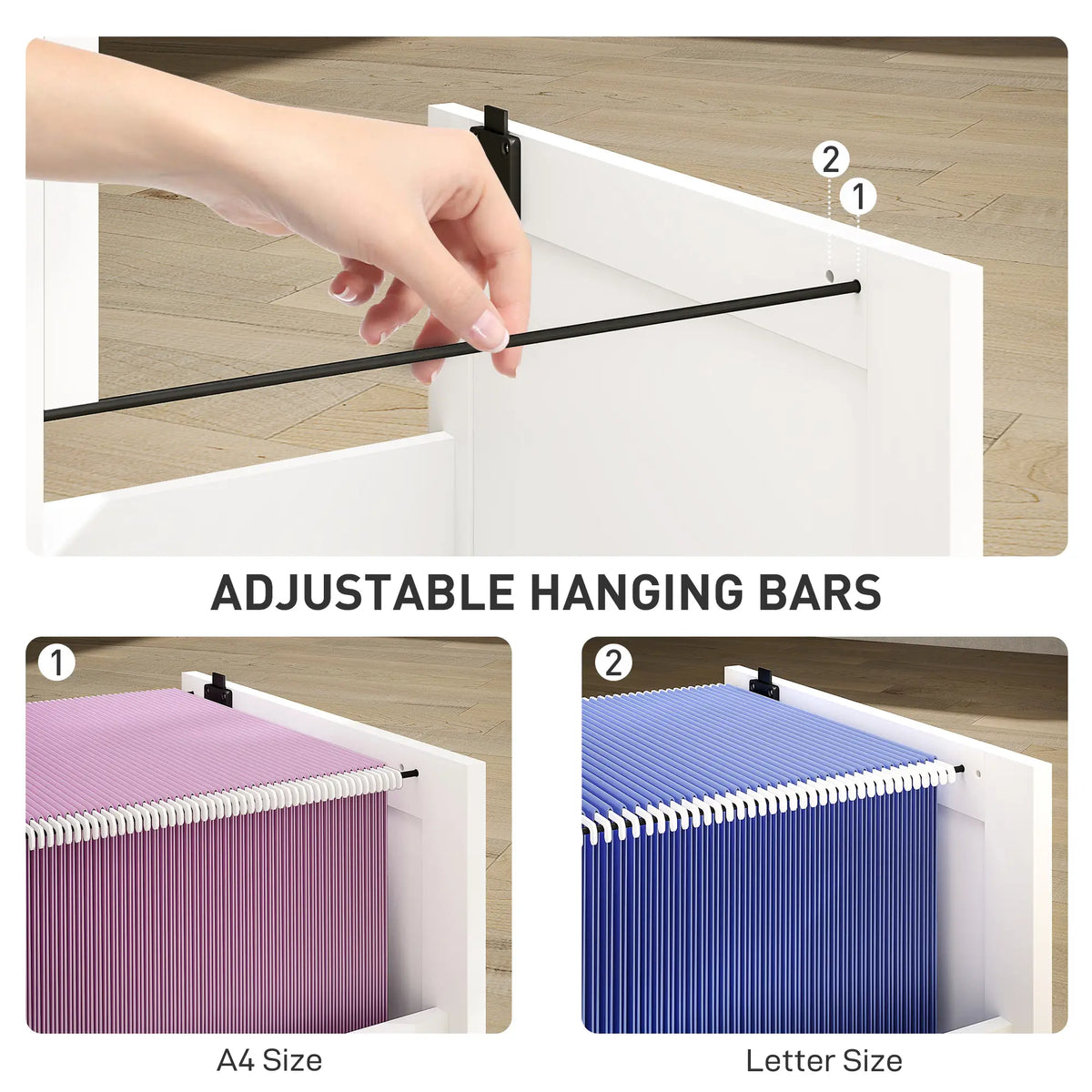 3 Drawer Filing Cabinet with Lock, Office Storage, A4 Letter Size, White Office Cabinets & Cupboards at Gallery Canada