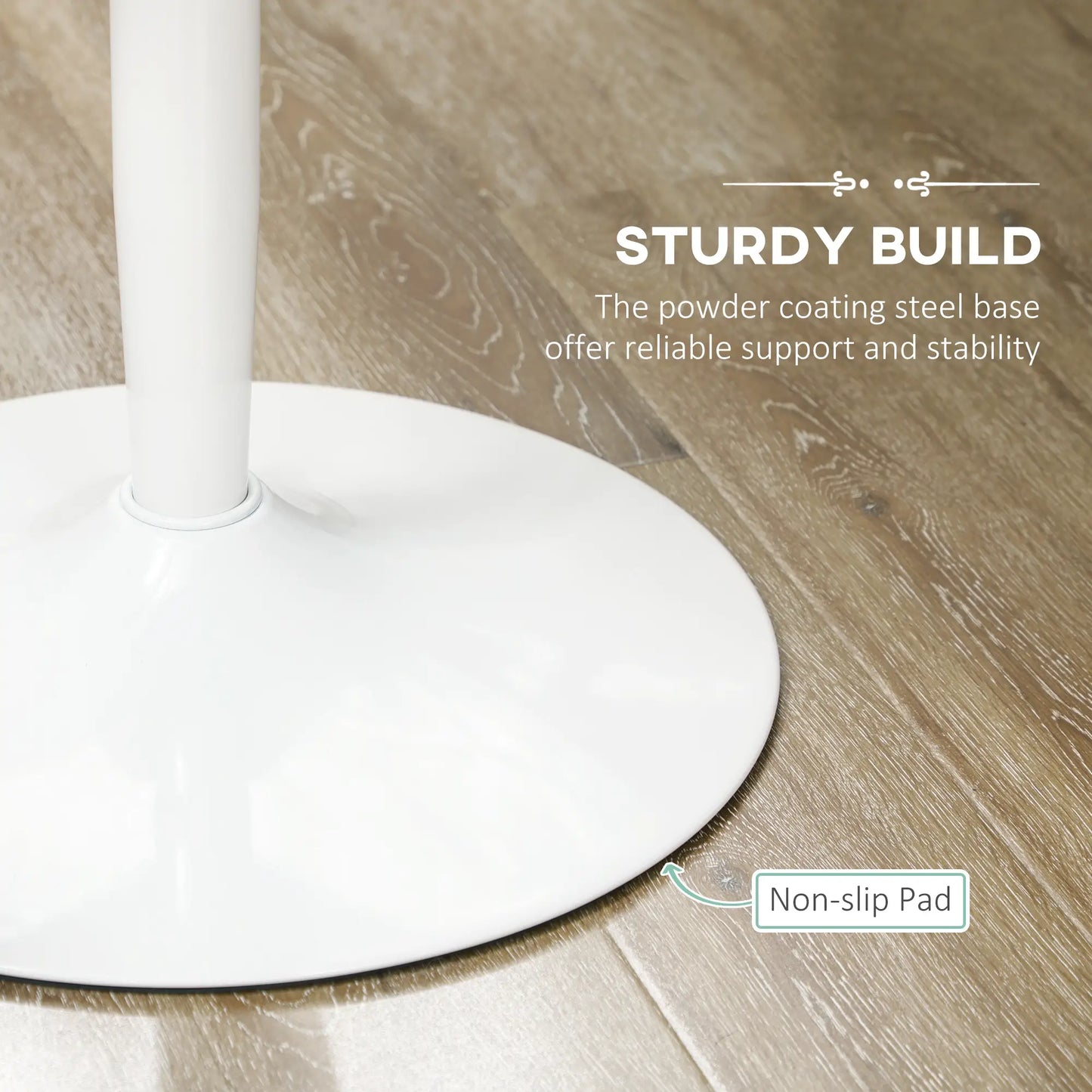 Modern Kitchen Table for 2, Round Dining Table, Steel Base, White Bar Tables & Dining Tables at Gallery Canada