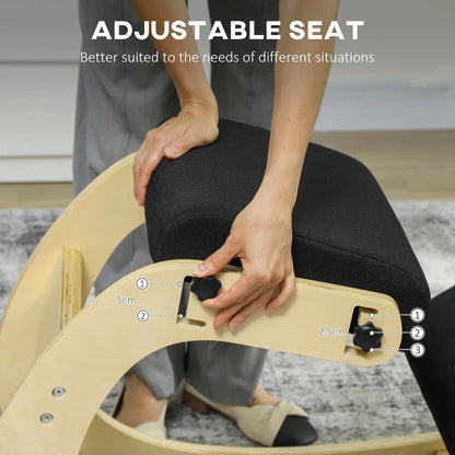 Adjustable Wood Kneeling Chair, Ergonomic Stool, Black Office Chairs at Gallery Canada