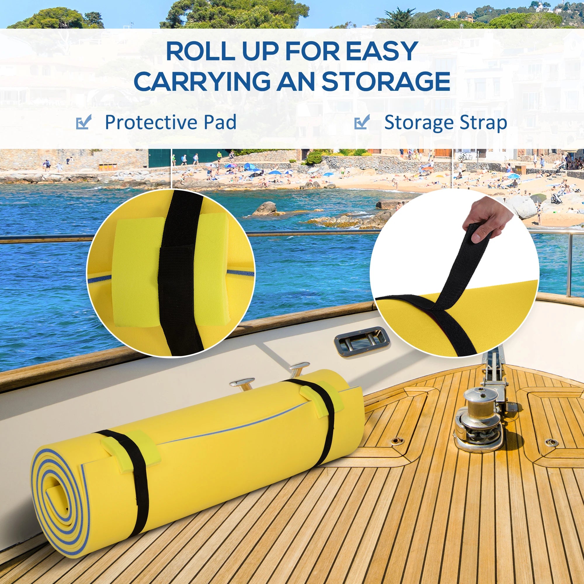 10' x 5' Roll-Up Pool Float Pad, Water Mat for Play, Relaxation, Yellow Floating Water Mats at Gallery Canada