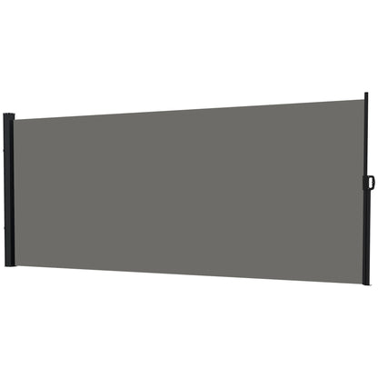 13' x 6' Retractable Side Awning, Outdoor Privacy Screen, Dark Grey Side Awnings Dark Grey at Gallery Canada