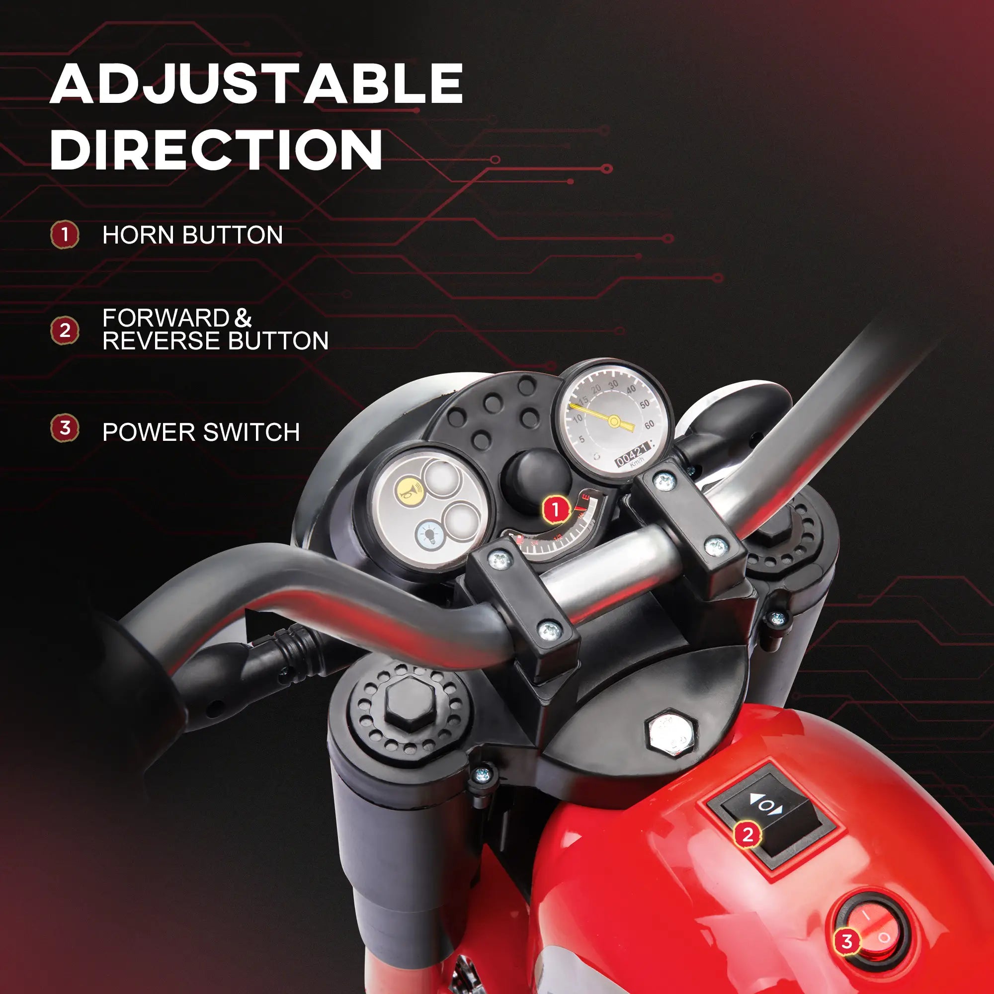 Kids Electric Motorcycle 6V, 18-36 Months, Red Electric Motorcycles at Gallery Canada