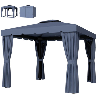 10' X 10' Outdoor Patio Gazebo, Dark Blue Gazebos Dark Blue at Gallery Canada