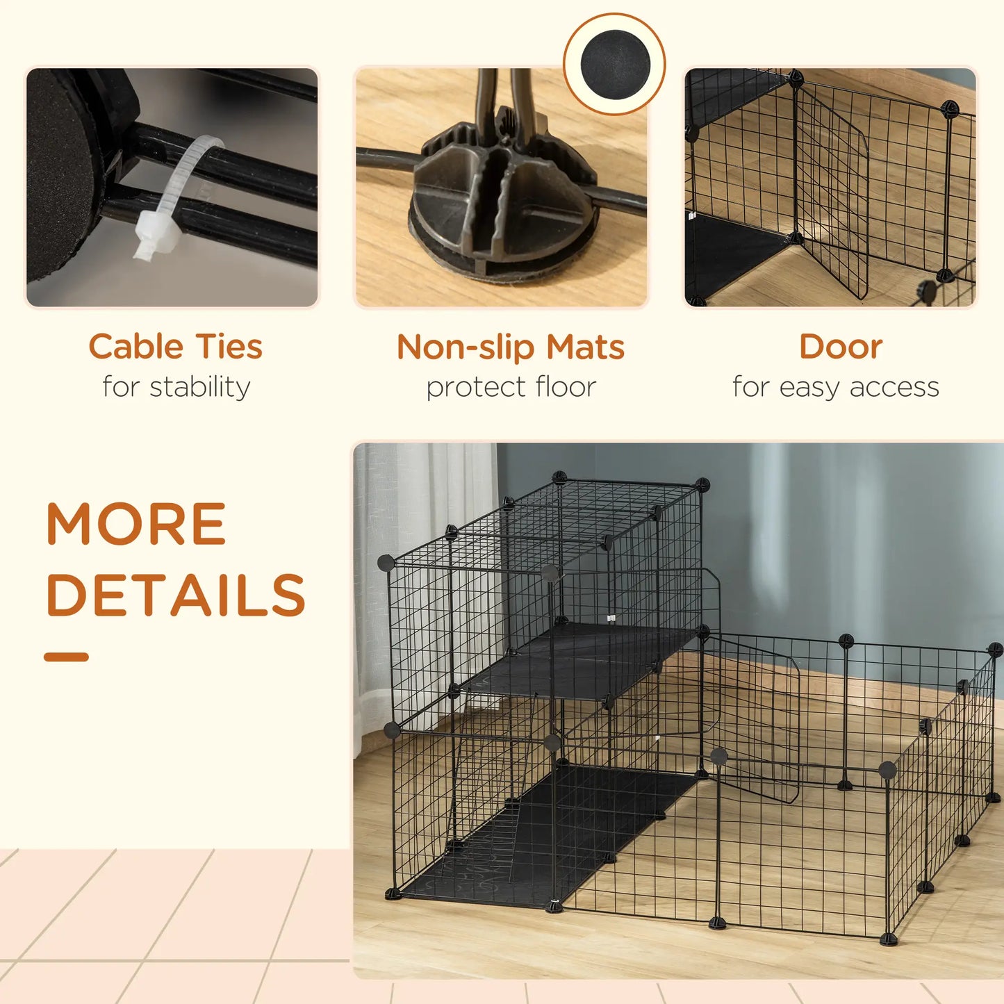 Small Animal Cage, Rabbit Guinea Pig Playpen, 31 Panels, 41.3" x 41.3" x 27.6" Houses & Habitats at Gallery Canada