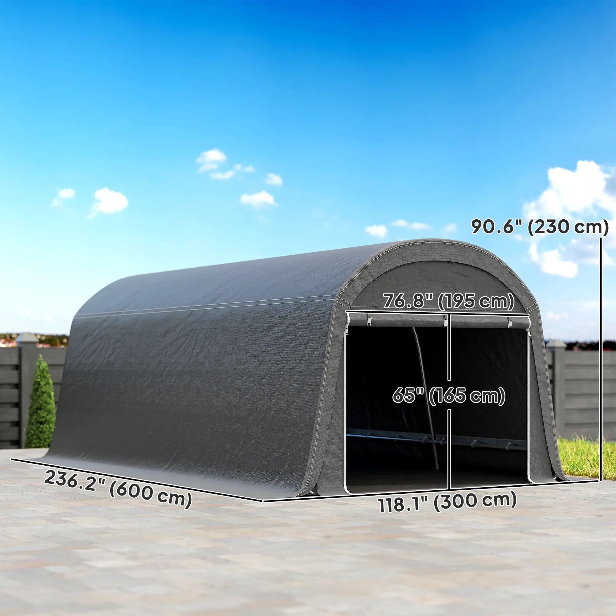 10' x 20' Portable Shed, Motorcycle Bike Tent, Dark Grey Car Shelters at Gallery Canada
