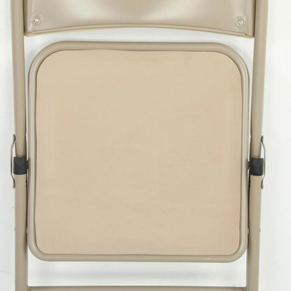 4 Pack Folding Chairs, Padded Seats, Velvet, Steel Frame, Beige Dining Chairs at Gallery Canada