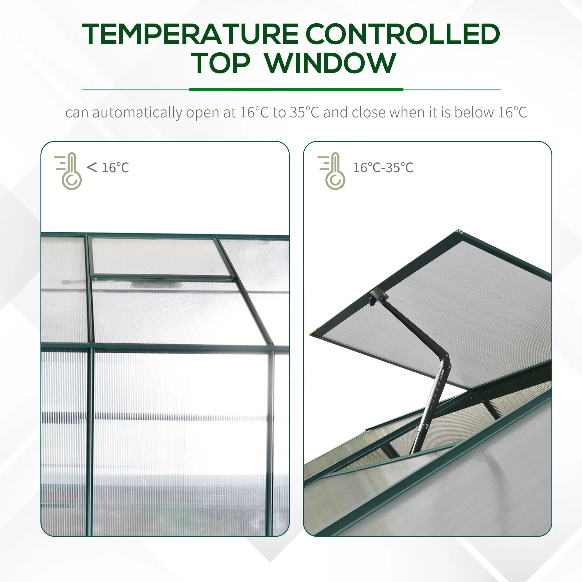 8.2' x 6.2' Greenhouse, Aluminum Frame, Temperature Controlled Window Walk In Greenhouses at Gallery Canada