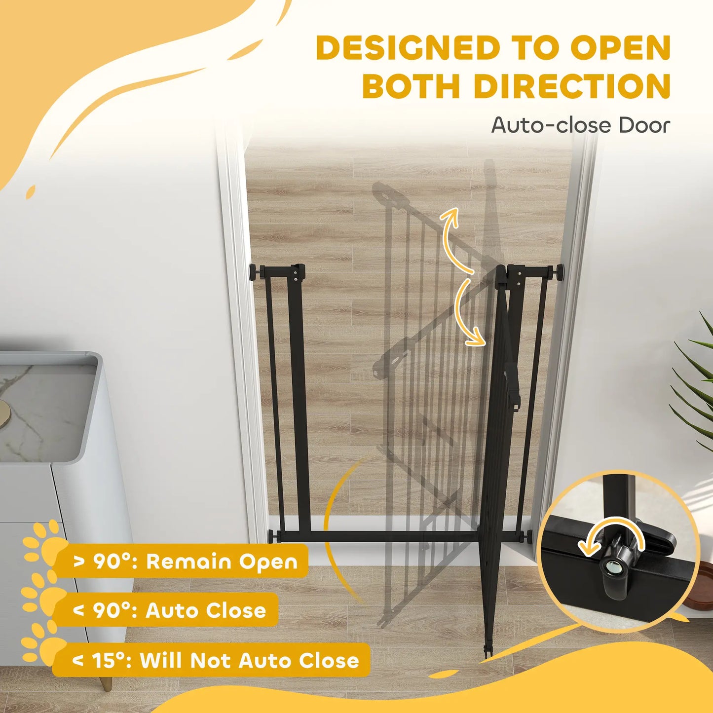 41" Easy Open Indoor Dog Gate, Black Houses, Kennels & Pens at Gallery Canada