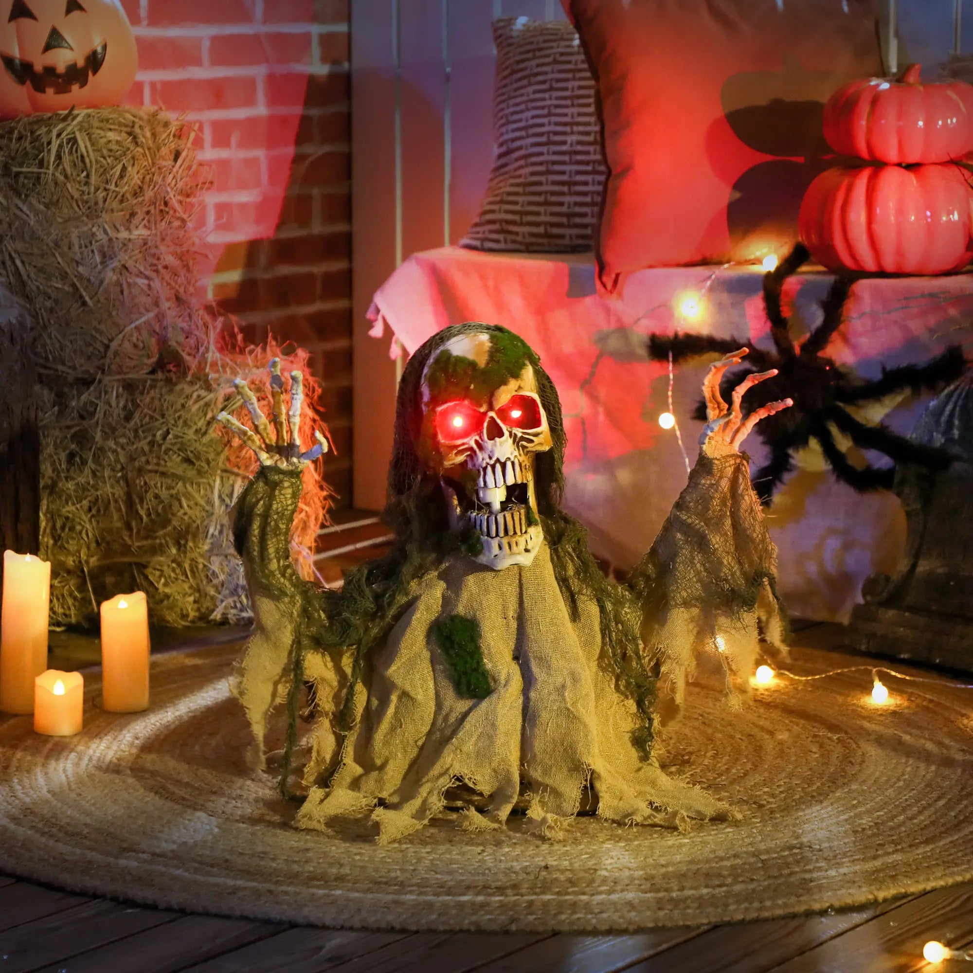 Animated Skeleton with LED Eyes, Battery Operated Halloween Decor Halloween Decorations at Gallery Canada