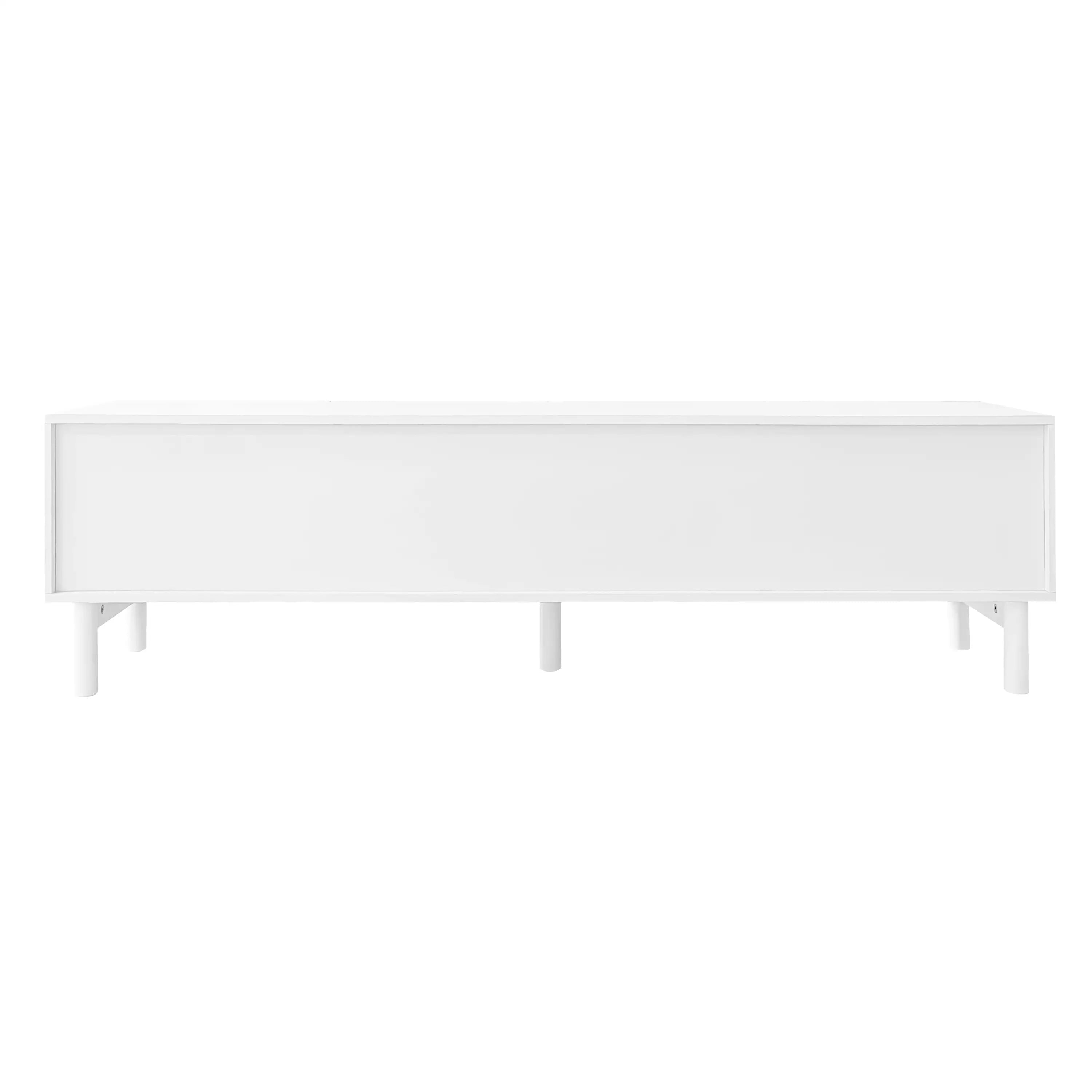 TV Stand, Wave Shaped Doors, Sturdy Legs, 66.5