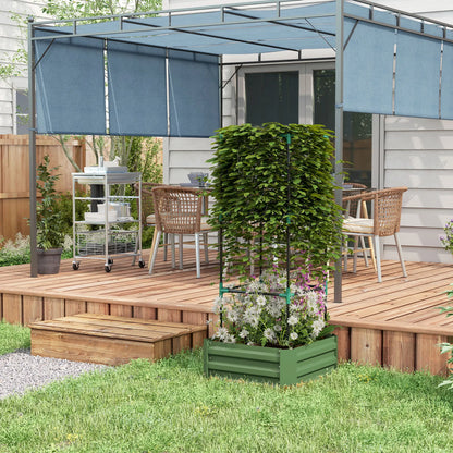 Galvanized Planter Box, Outdoor Raised Garden Bed, 3-Tier Trellis Tomato Cage Galvanized Planter Boxes at Gallery Canada