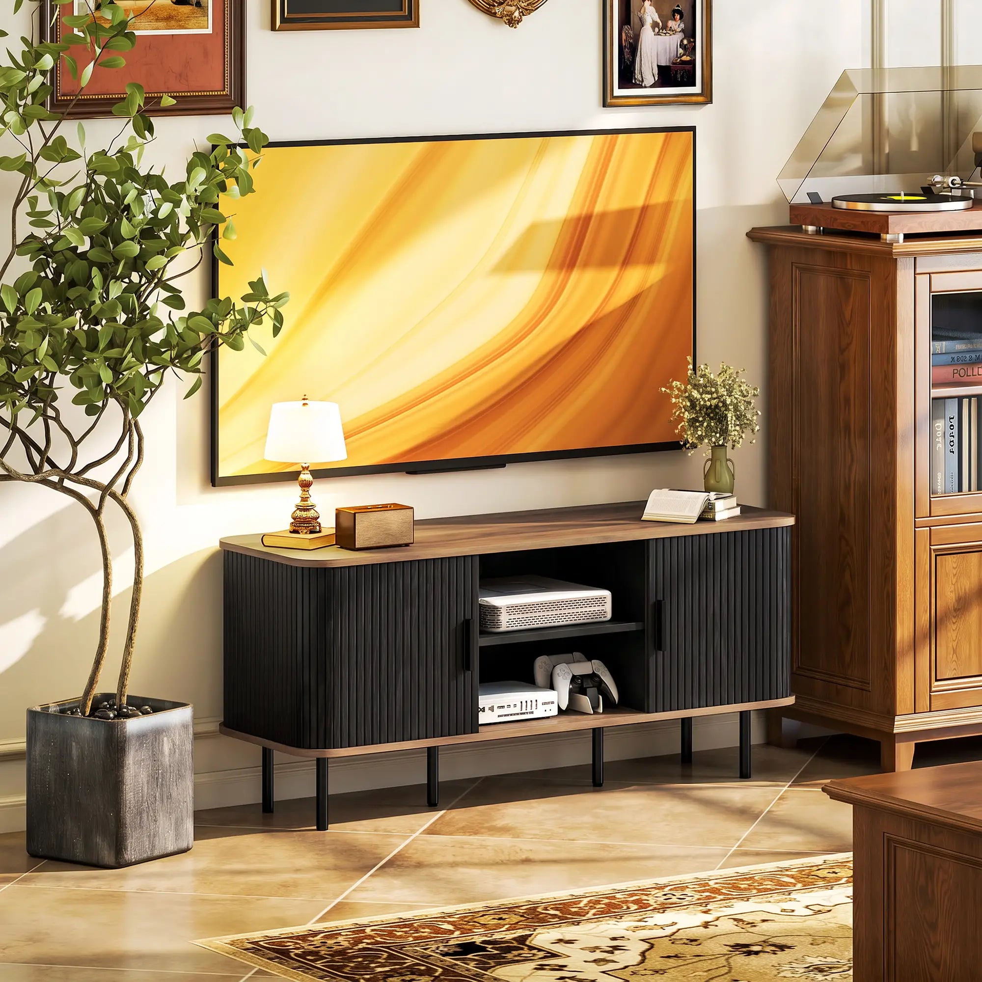TV Stand for 55 Inches, Storage Shelves, Cabinets, Black TV Stands at Gallery Canada