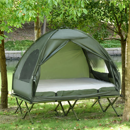 Camping Combo Tent Cot Air Mattress w/ Pump, Dark Green Camping Tents at Gallery Canada