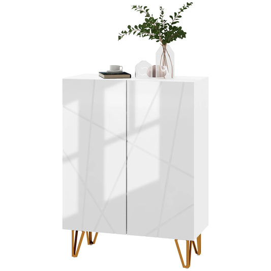Narrow Shoe Storage Cabinet, Adjustable Shelves, 15-20 Pairs, High Gloss White Shoe Storage Cabinets & Racks High Gloss White at Gallery Canada