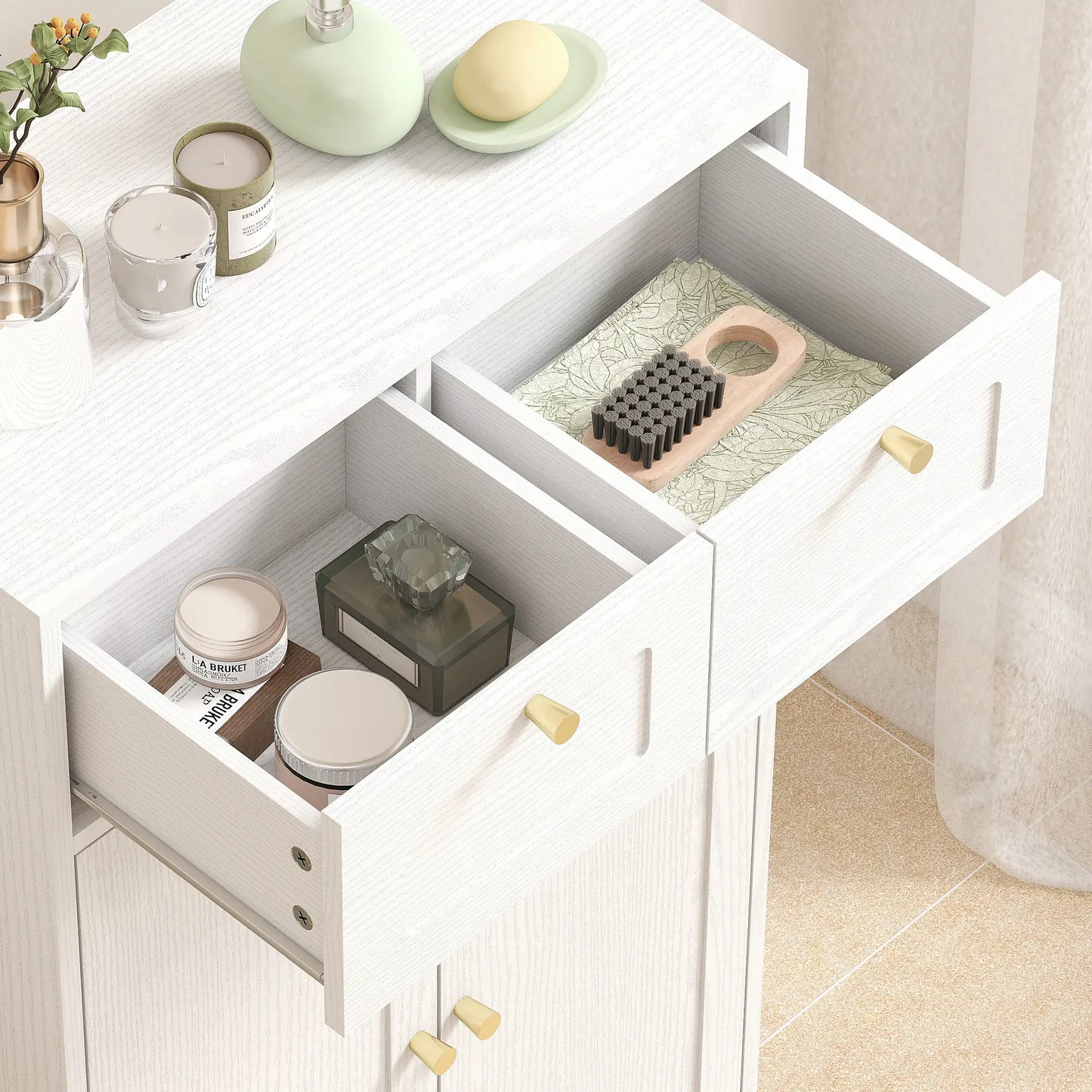 Bathroom Floor Cabinet With 2 Drawers, White Freestanding Bathroom Cabinets at Gallery Canada