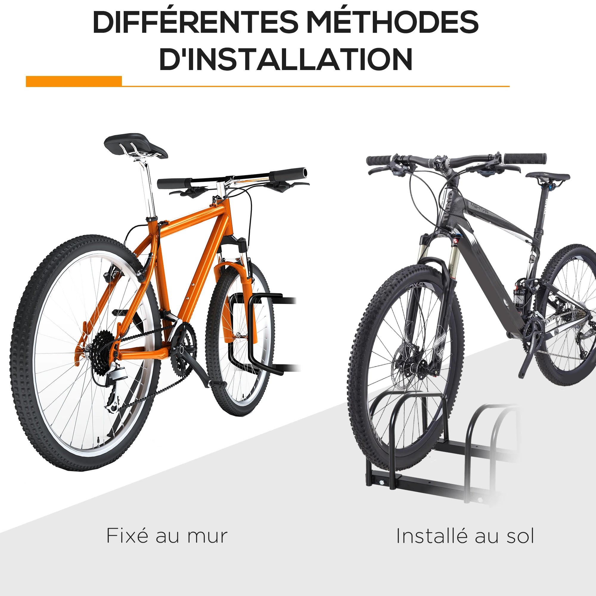 4-Bike Bicycle Floor Parking Rack, Cycling Storage Stand, Black Bike Parking Stands at Gallery Canada
