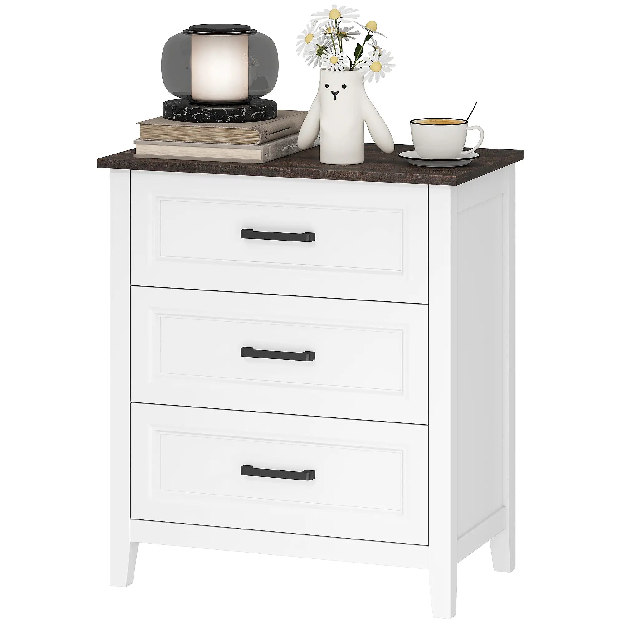 3 Drawer Dresser Chest For Bedroom Storage Chest Of Drawers Storage Cabinets White, Brown at Gallery Canada