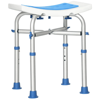 Adjustable Shower Chair, 16.7"W Aluminum, EVA Padded Seat for Seniors Bath Chairs White, Blue, Silver at Gallery Canada