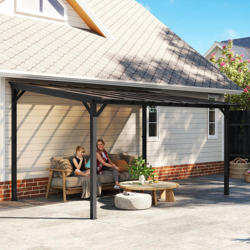 10' x 14' Hardtop Gazebo, Wall Mounted, Free Standing, UPF 50+, Waterproof Roof