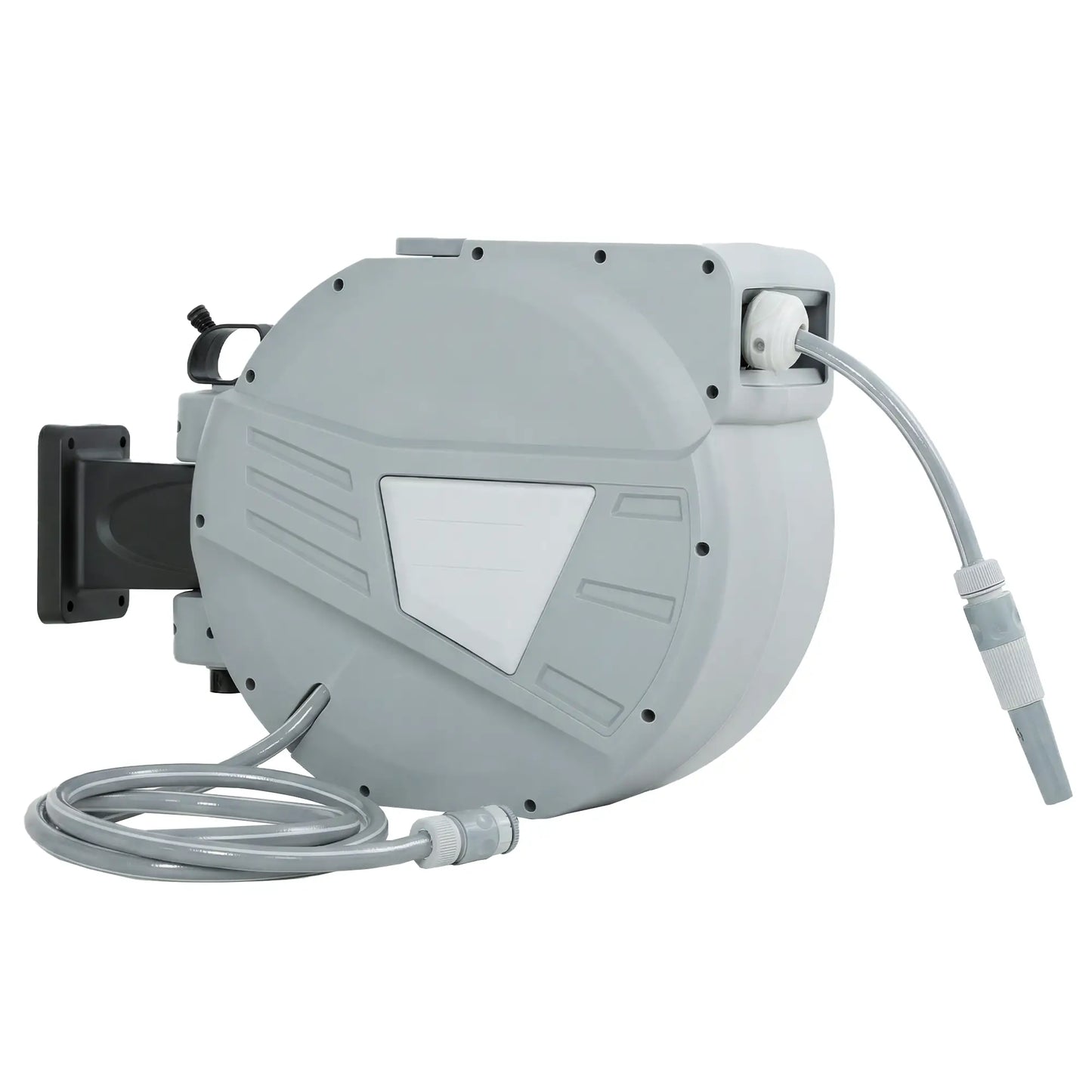 Retractable Garden Hose Reel, 1/2" x 66ft Wall Mounted, Grey Garden Accessories Grey at Gallery Canada