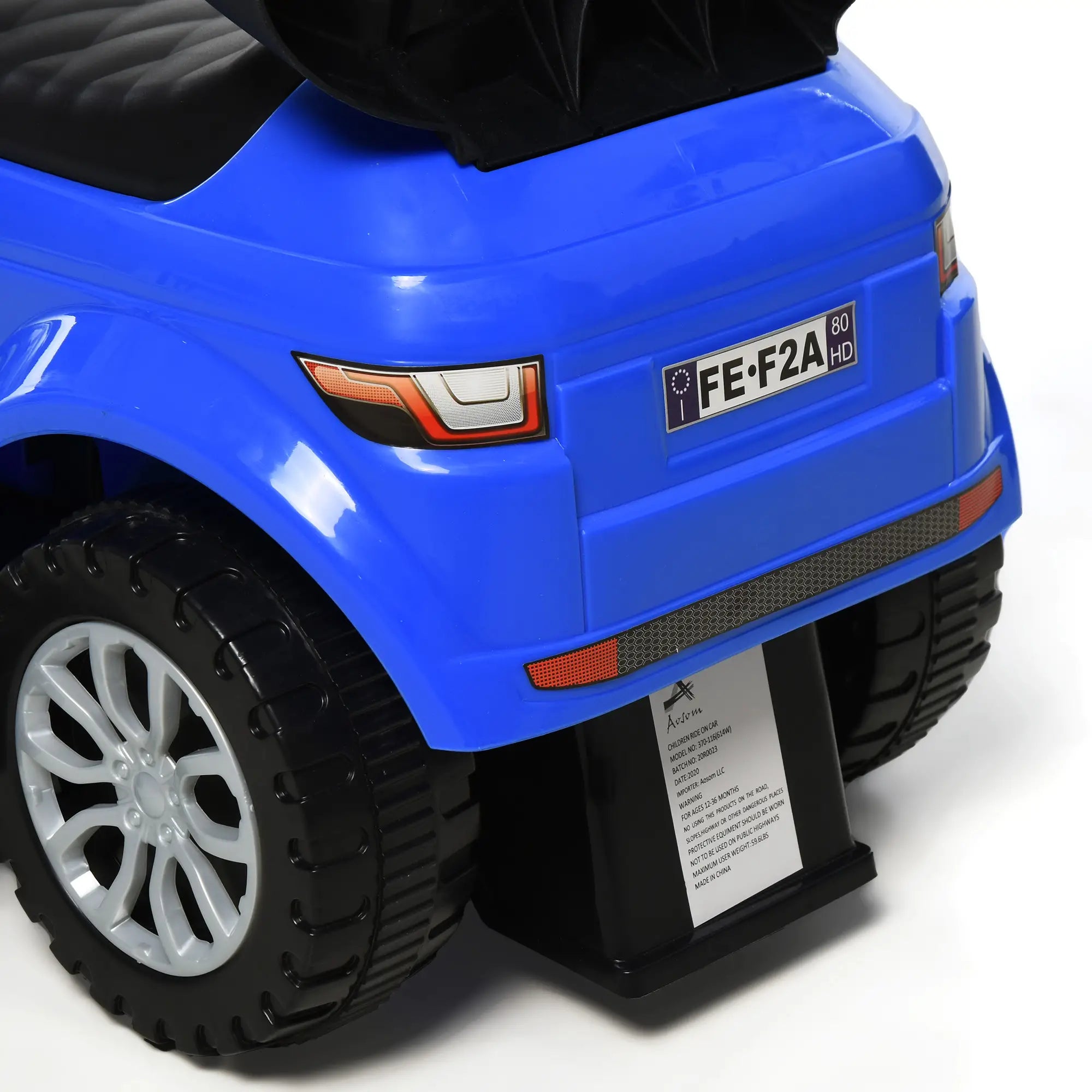 2 in 1 Kid Ride on Push Car Stroller, Sliding Ride on Car with Horn, Music, Light, Secure Bar, Blue Push Cars for Toddlers at Gallery Canada