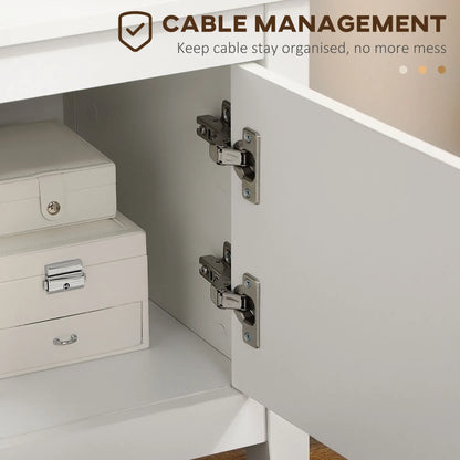 Modern TV Stand for 55" TVs, Storage Cupboards, Shelves, 47.2" x 16.7" x 19.7", White TV Stands at Gallery Canada