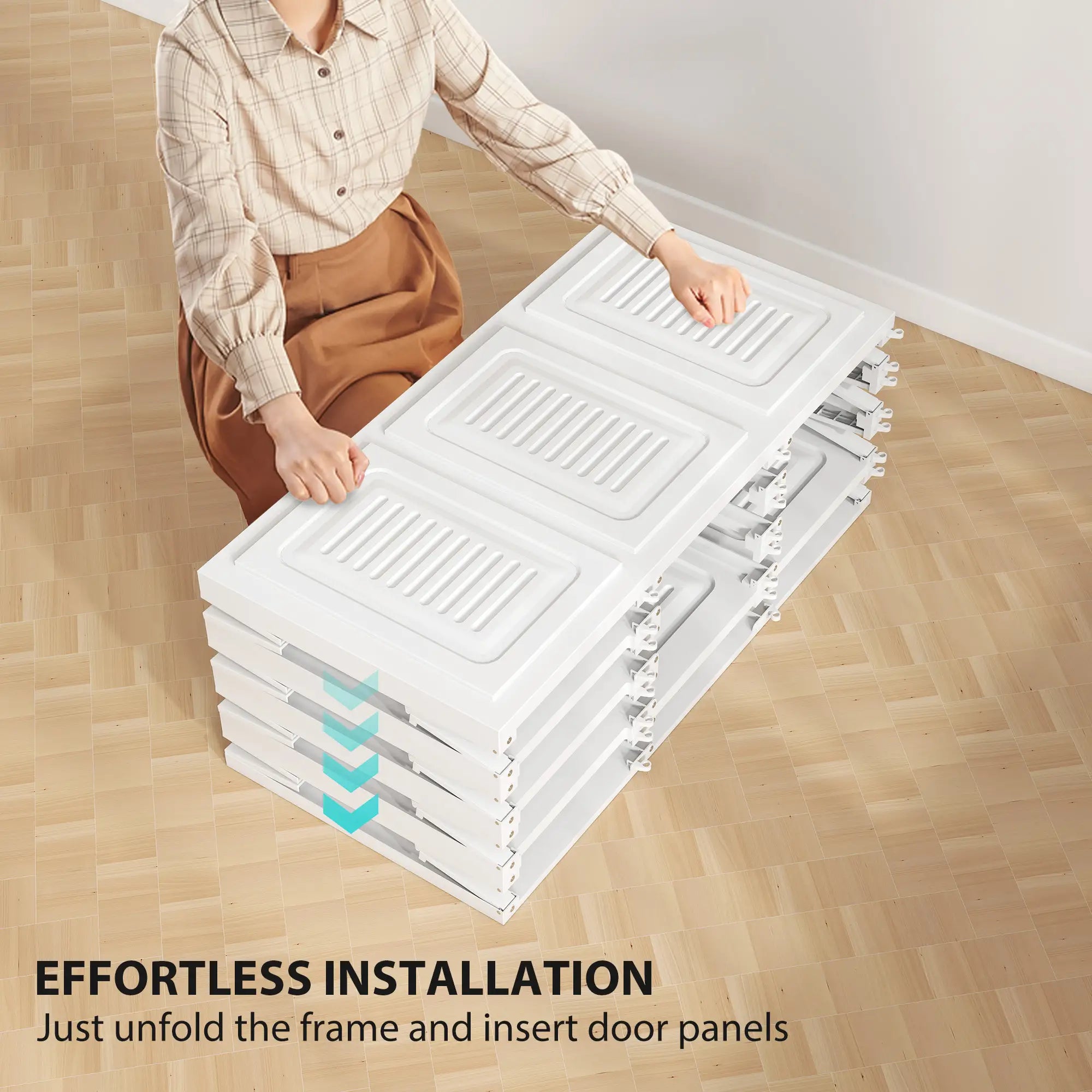 Portable Wardrobe, Foldable Plastic Closet, 8 Compartments, 2 Hanging Rods, White Clothing Storage at Gallery Canada