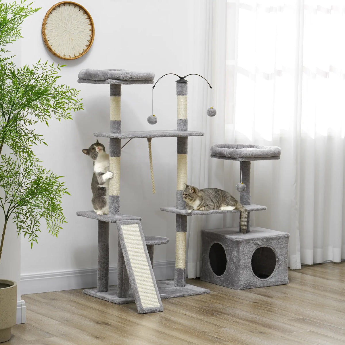 53 Cat Tree, Scratching Posts, Condo, Beds, Platforms, Light Grey Cat Towers at Gallery Canada