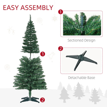 7' Pre Lit Artificial Pencil Christmas Tree, Green Pencil Christmas Trees at Gallery Canada